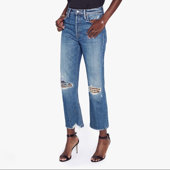 Mother Superior The Tomcat Jeans Pray for Hidden Gems Denim Straight Distressed - Picture 16 of 17